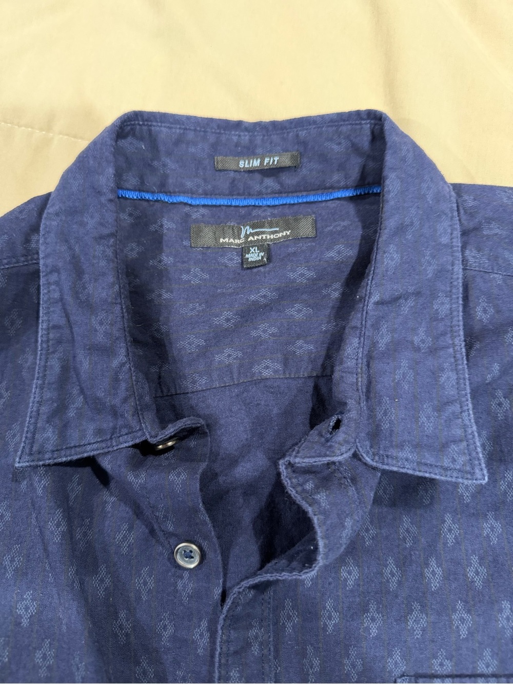 Marc Anthony Men's Navy Slim-Fit Patterned Shirt Jacket